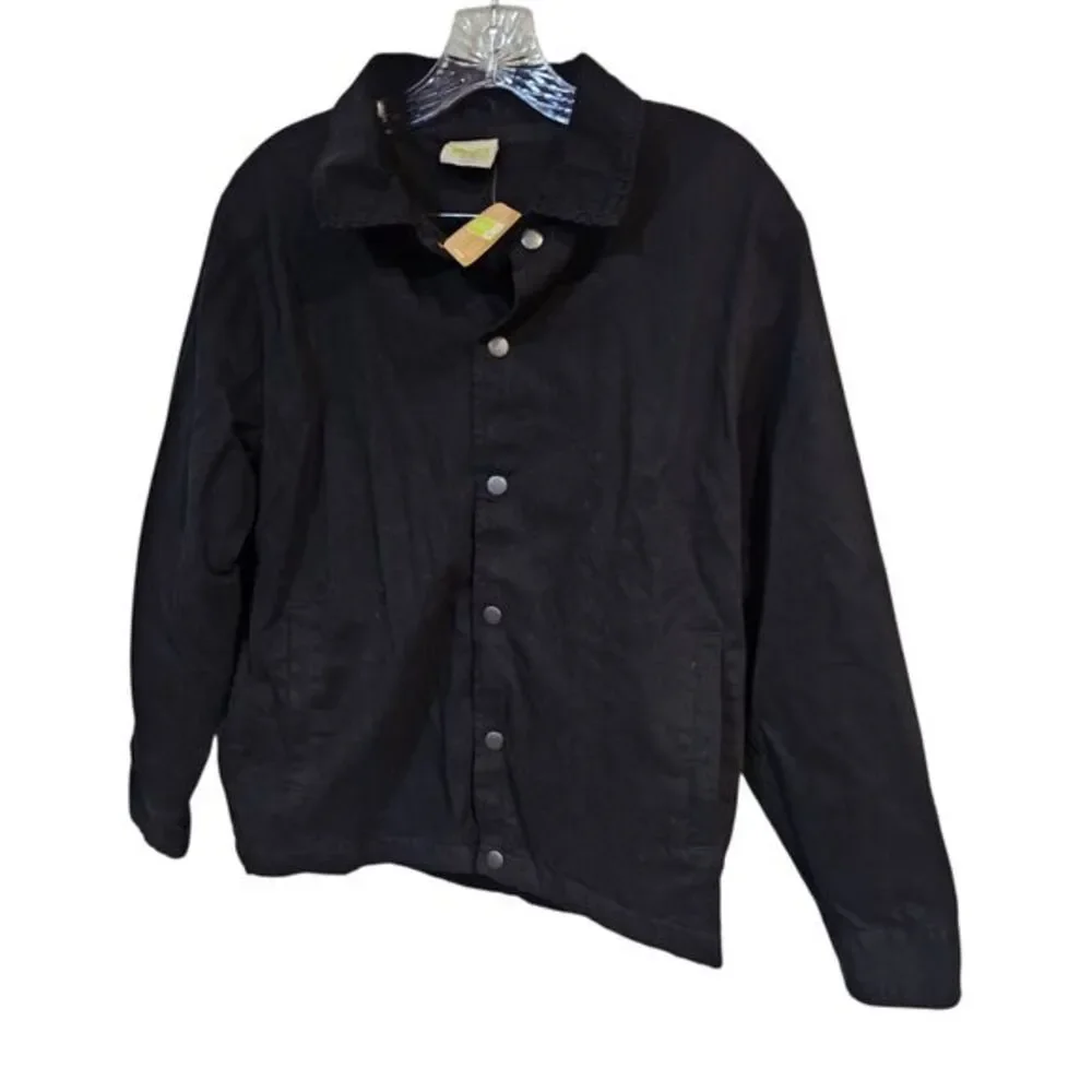 Crazy‎ 8 Boy's Black Button-Up Long Sleeve Shirt Size XL (14) Lined Sleeves